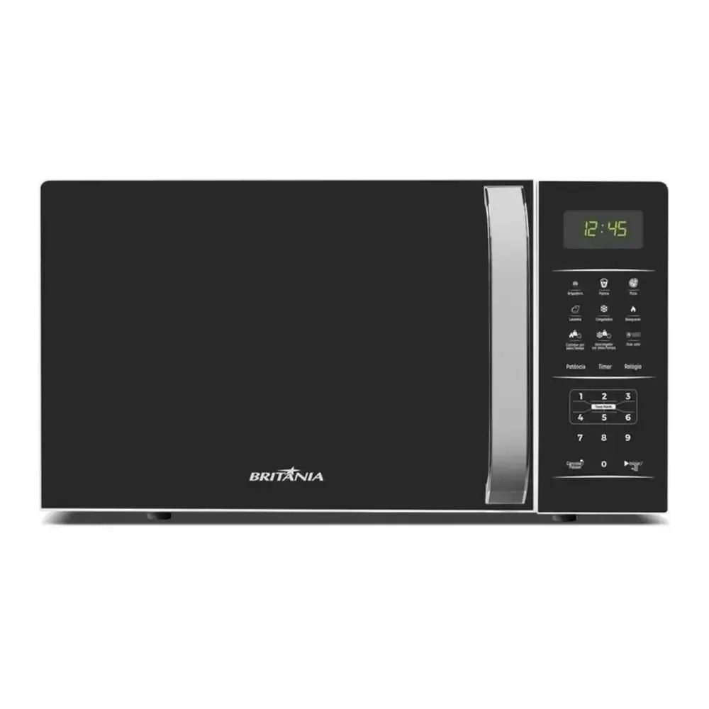 Forno Micro-ondas de Bancada Britânia BMO23 20L 1100W Função Tira Odor e Prato Giratório Preto 110V