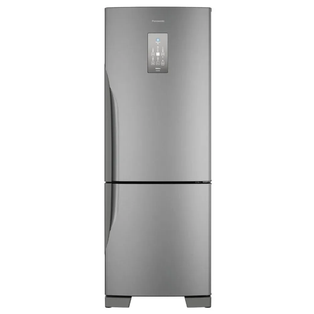 Geladeira Panasonic Duplex Inverse Frost Free Convencional 511L com Aço Escovado NR-BB71PV7XA Cinza 110V