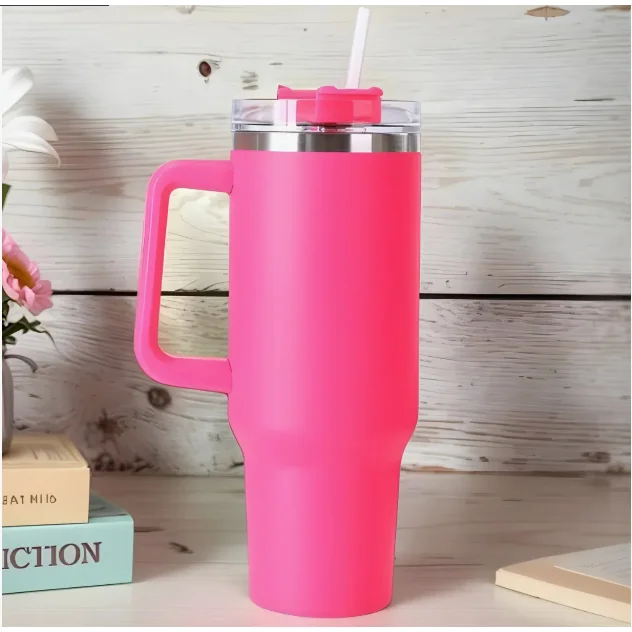 Personalizado - Copo Caneca (1200 ml) Térmica Inox com Alça e Canudo - Lilás