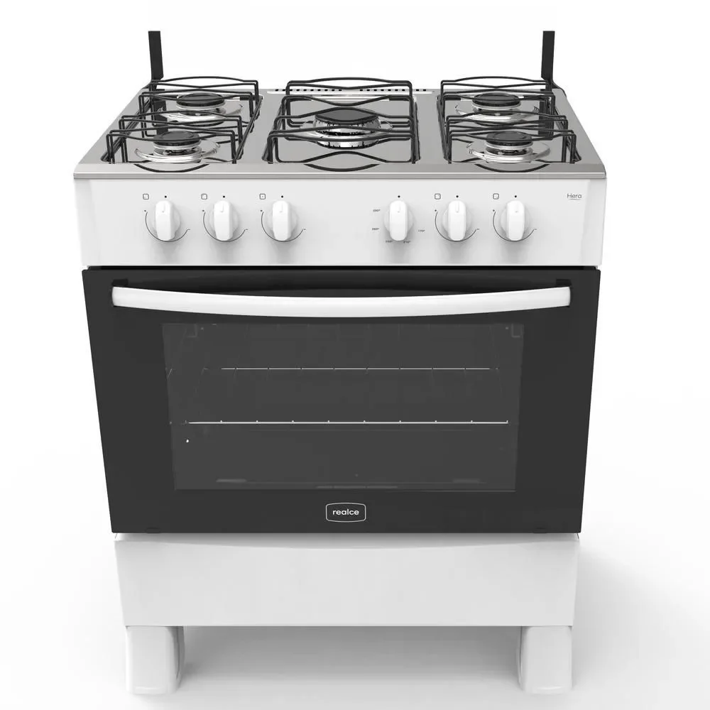 Fogão a Gás de Piso 5 Bocas GLP Realce Eletrodomésticos CR202 Branco com Forno Bivolt