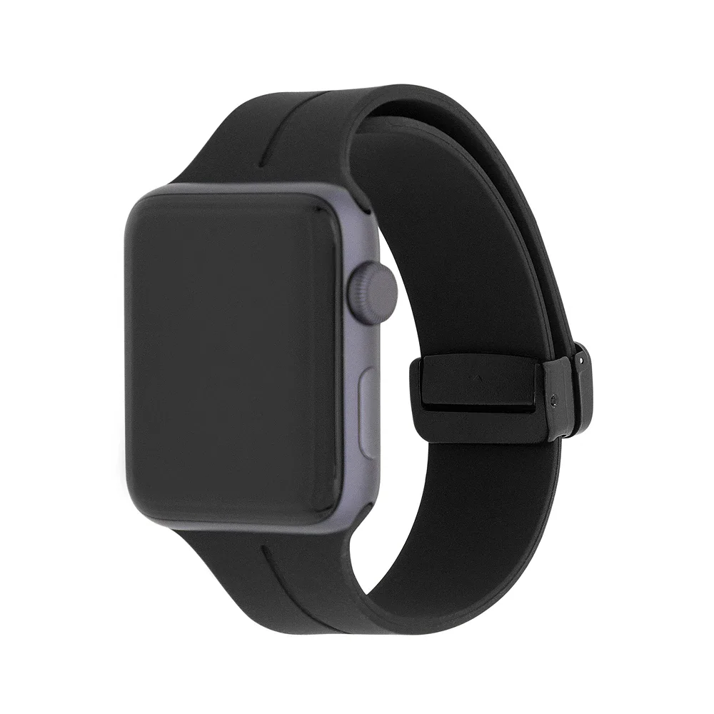 Pulseira de Silicone Com Fecho Magnético para Apple Watch 38-41mm Preta, Originais i Place