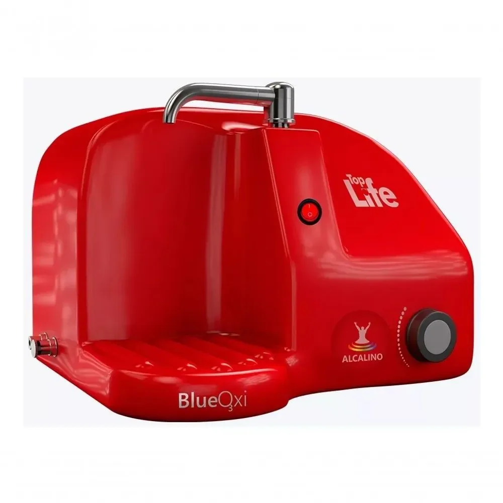 Purificador de Água Alcalina e Ozonizada de Bancada Top Life Blueoxi Vermelho 45L-h 220V