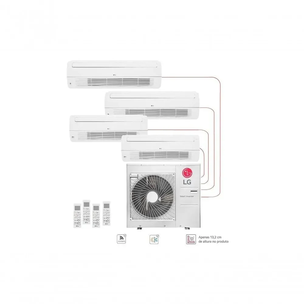 Ar Condicionado Multi Split Inverter LG 72000 BTUS 4 Ambientes 2x 9000 2x 24000 Quente Frio 220V E4Q4808.OBS