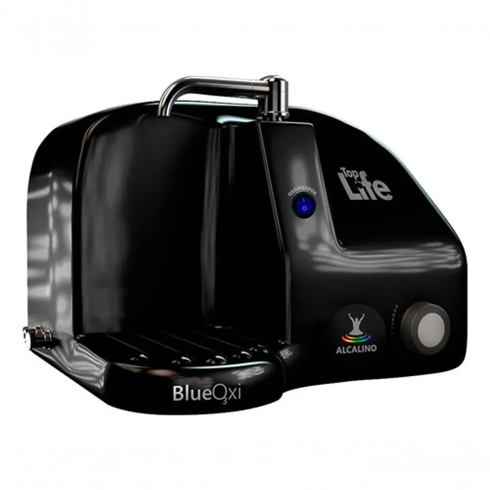 Filtro de Água Alcalina e Ozonizada Top Life Blue Heoxi Preto 8 Etapas 45L-h 110V