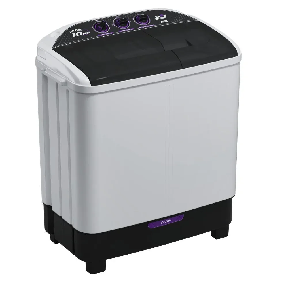 Máquina de Lavar Roupas Praxis Twin Tub 10kg Semiautomática Lava e Centrifuga Branco 220V