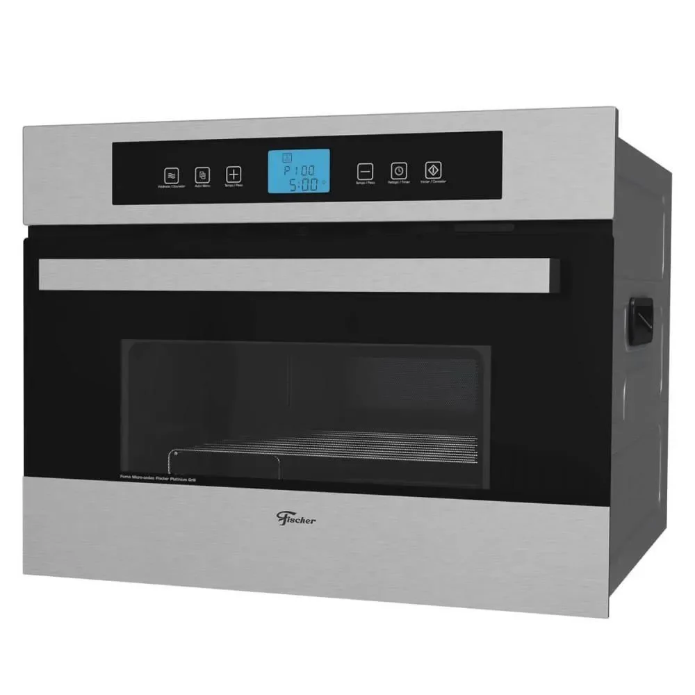 Micro-ondas de Embutir Fischer Platinium 35L Inox com Grill Sistema Flat Plate 110V