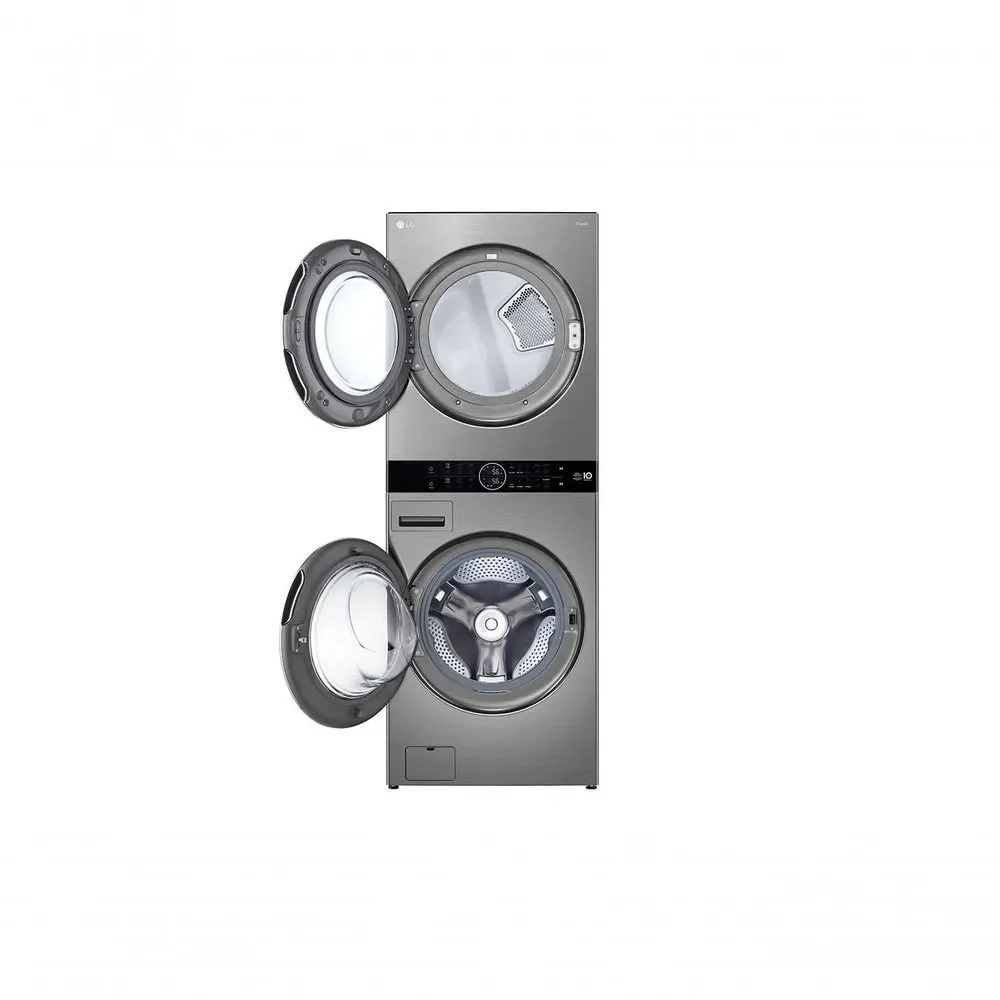 Lavadora e Secadora Elétrica LG Washtower 17kg Automática com Inteligência Artificial Cinza 220V