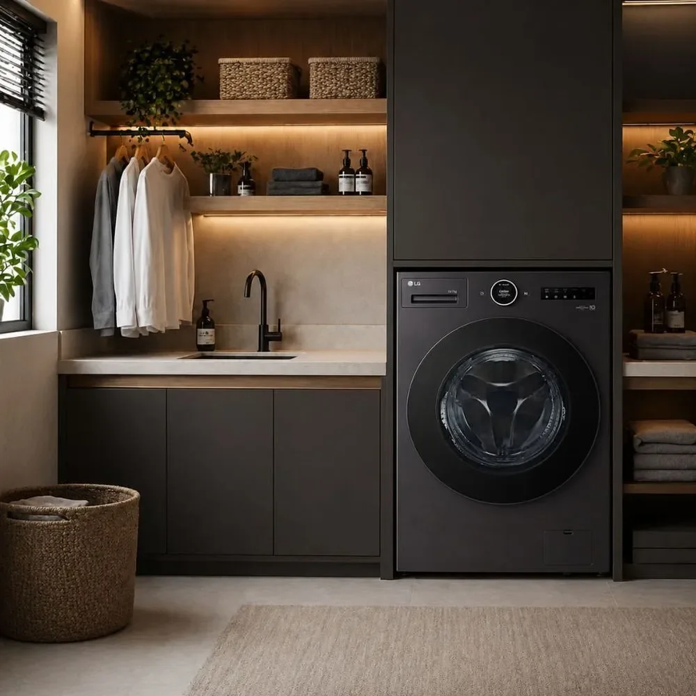 Lava e Seca Smart LG WD18GNTS6B 18kg 10kg Ai Dd Turbowash 360 Steam Black Inox 110V