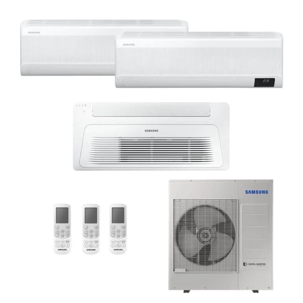 Ar Condicionado Tri Split Samsung Wind Free 34000 BTUs (HW 12K+12K + K7 1V 22K) Quente e Frio Inverter 220V R410A (AJ100DXJ5KH/AZ)