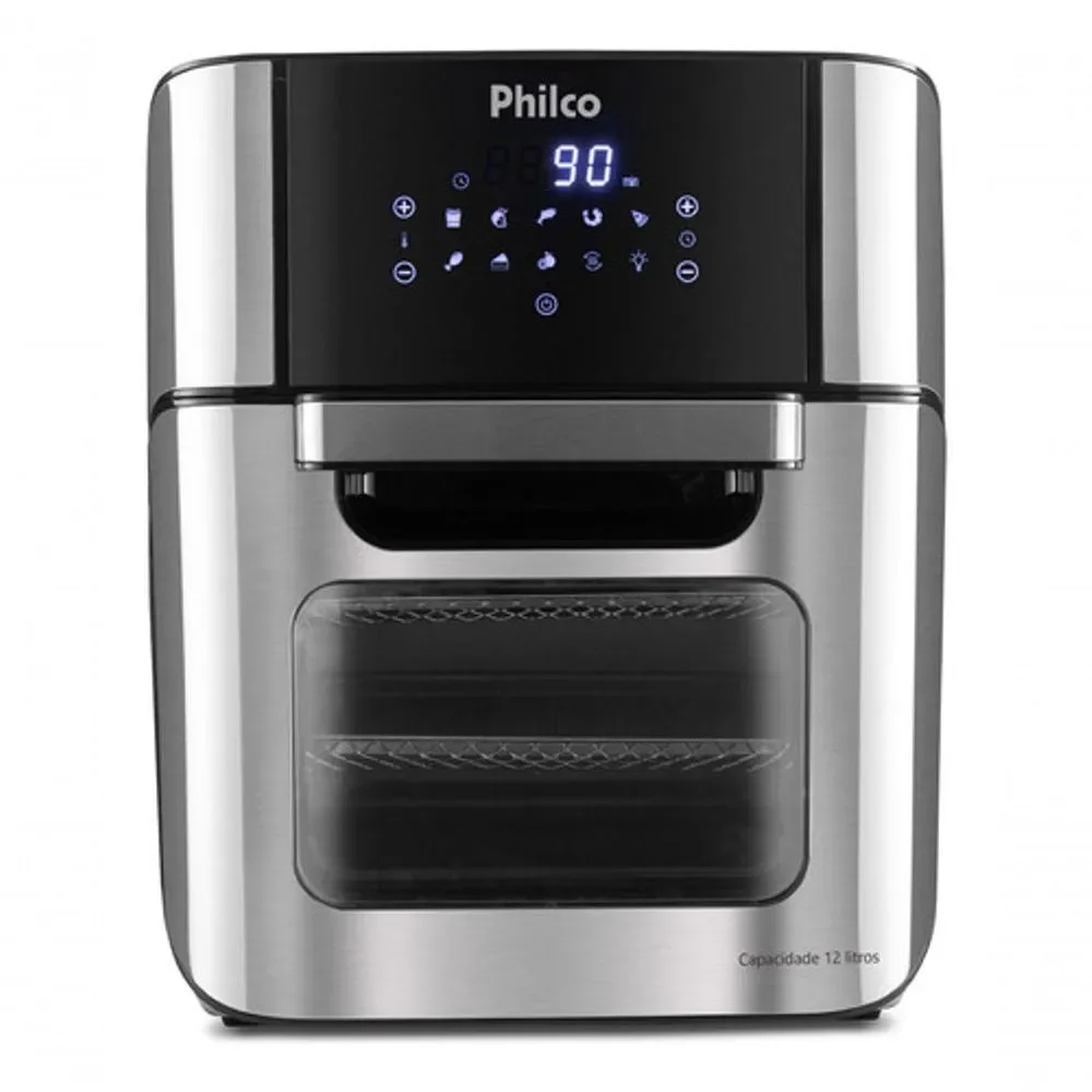 Fritadeira Air Fryer Oven Philco PFR2250V 4 em 1 12L 1800W com Timer e Função Desidratar Preto 110V