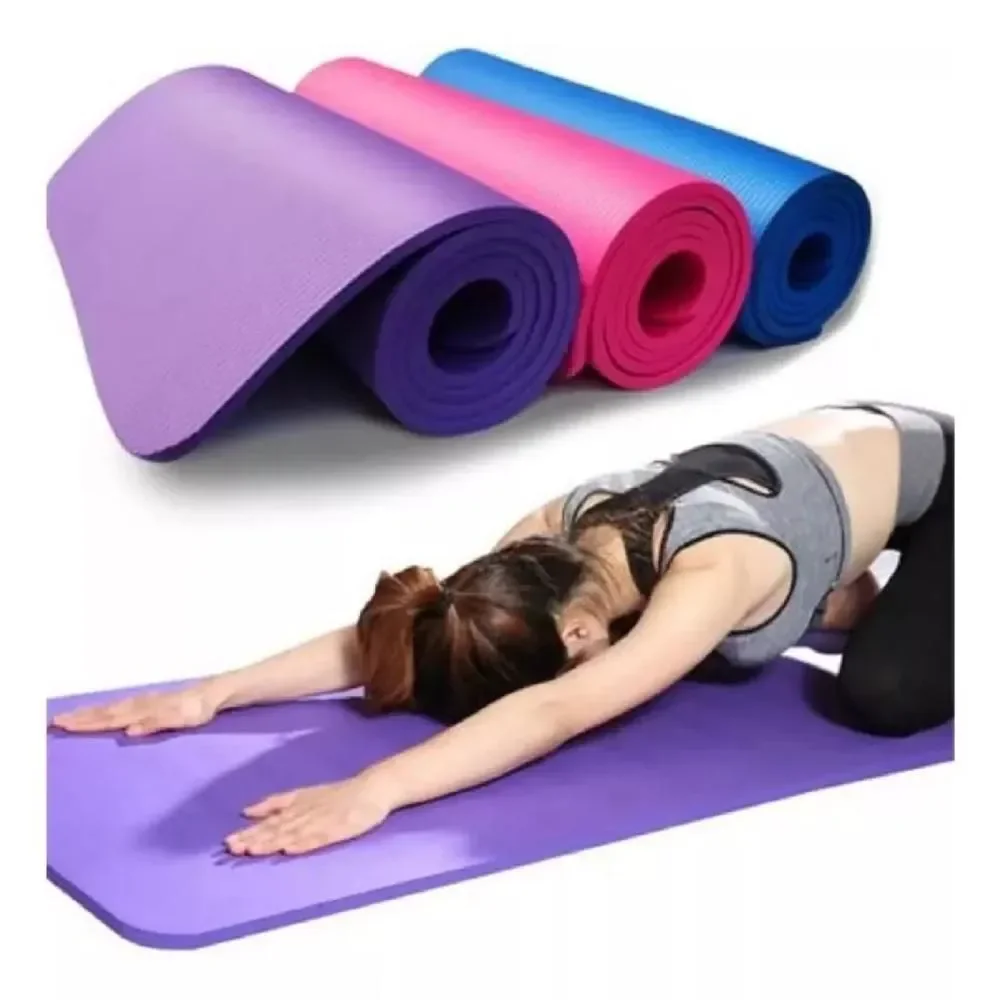 Tapete para Yoga e Exercícios Yeet Antiderrapante Texturizado em PVC 4mm 173x61cm Cinza