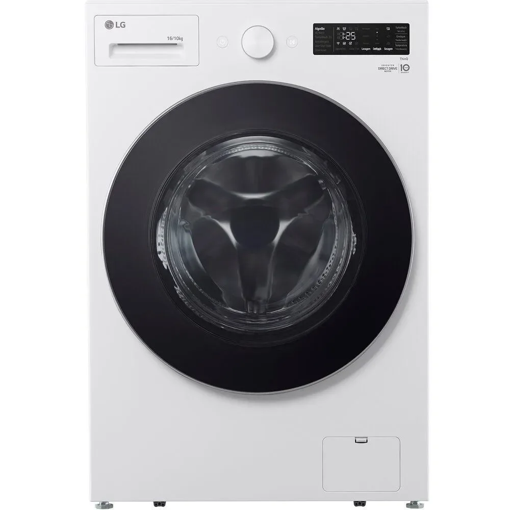 Lava e Seca Front Load LG WD16WNT 16kg 10kg Touch LED AI Turbo Wash 360 Vapor Antialergico Branco 220V