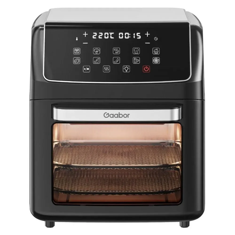 Fritadeira Elétrica sem Óleo Gaabor Air Fryer Oven 12L 1800W Digital com Timer Preto 220V