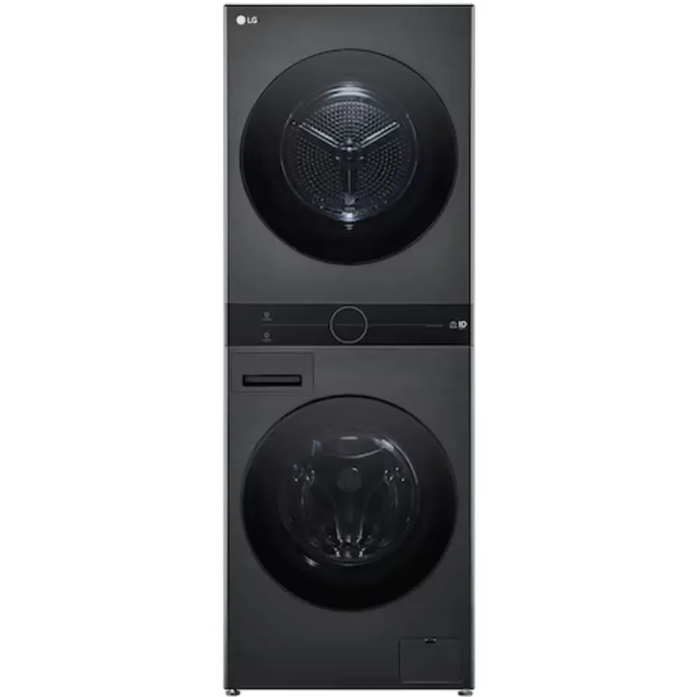 Lava e Seca LG WK14BS6 Torre Washtower 14kg 10kg AI DD Turbowash360 Steam Preta Inox 110V