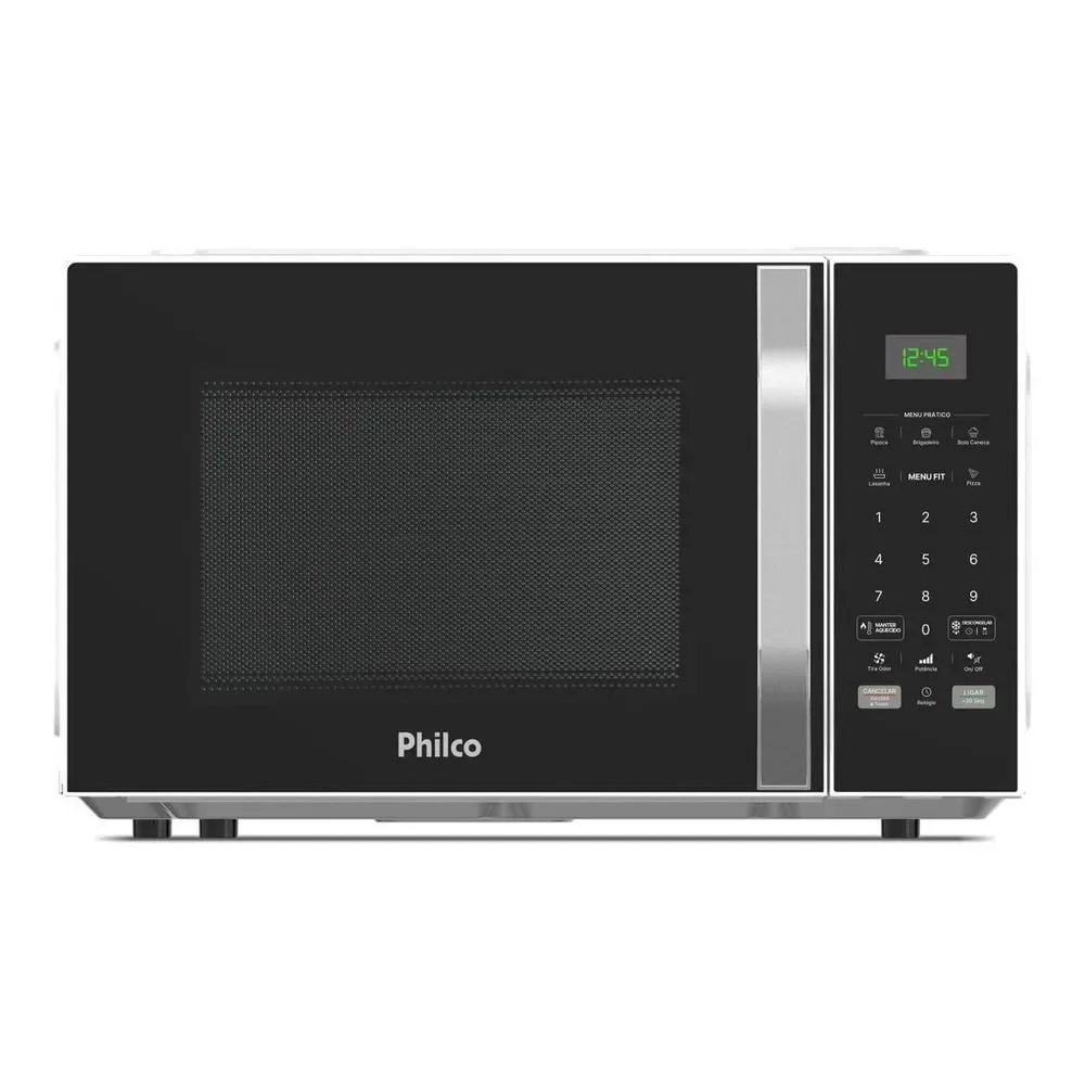 Micro-ondas de Bancada Philco PM27 25L 1100W Função Tira Odor Receitas Pré-programadas Preto 220V