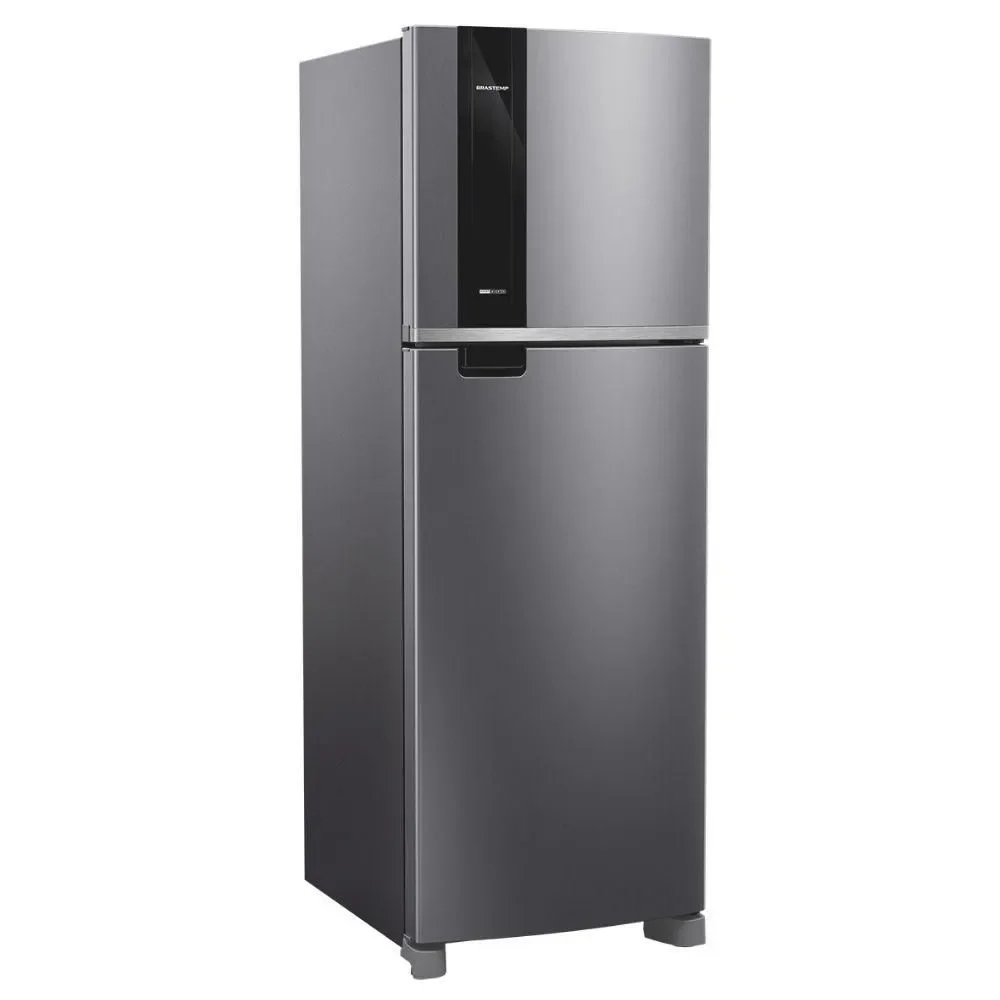 Geladeira Brastemp Duplex Frost Free Inverter 385L Xpert Safe Power Smart Cold Turbo Freezer BRM46MK Inox
