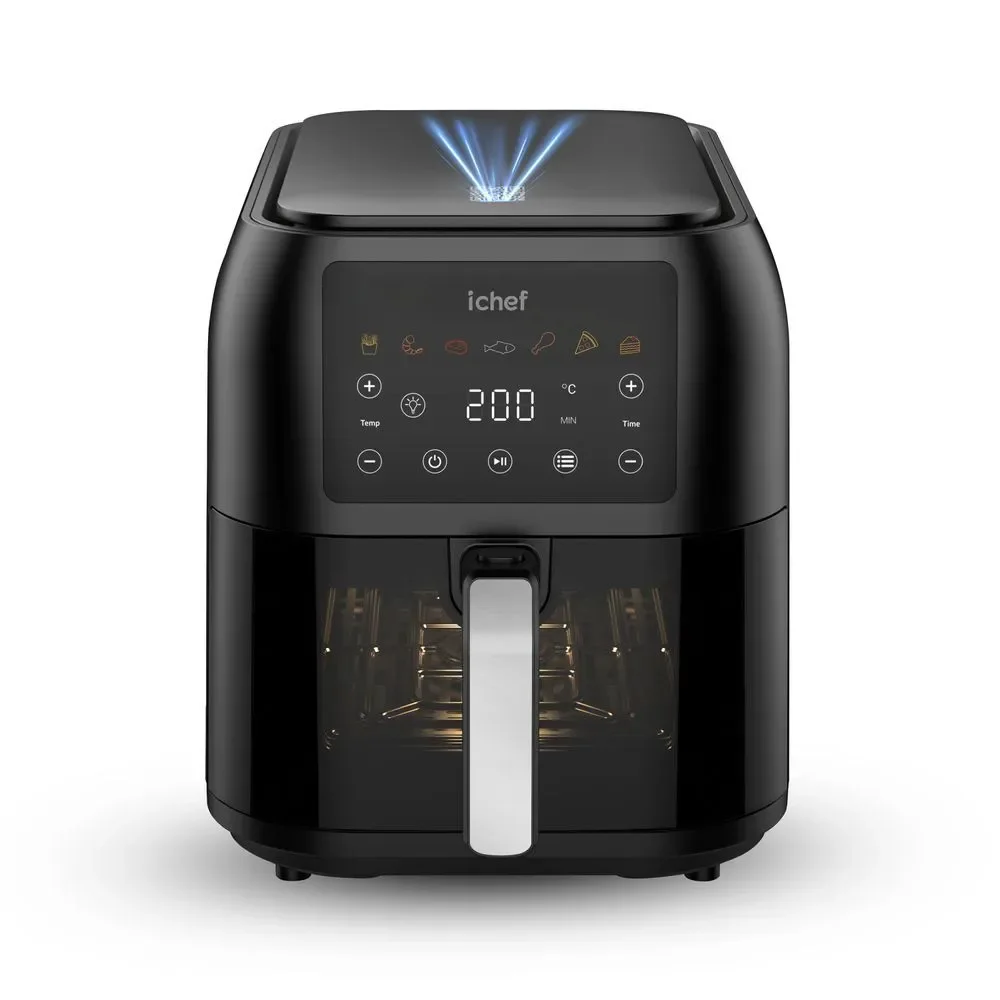 Fritadeira Elétrica Airfryer Ichef Max Space 8L 1700W Digital com Cesto Removível Antiaderente Preto 220V