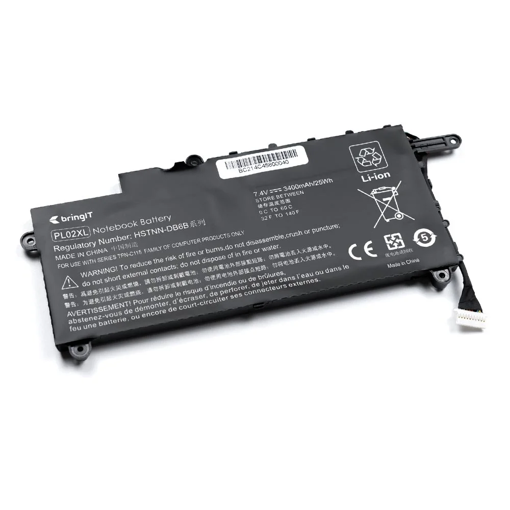 Bateria para Notebook Hp Part Number PL02XL 3400mAh 7.4V