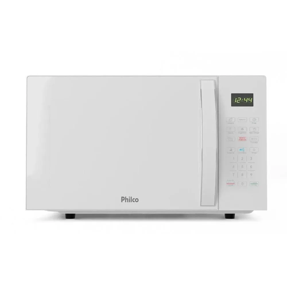 Micro-ondas de Bancada Philco PMO28B 25L 1100W Limpa Fácil Tira Odor Branco 110V
