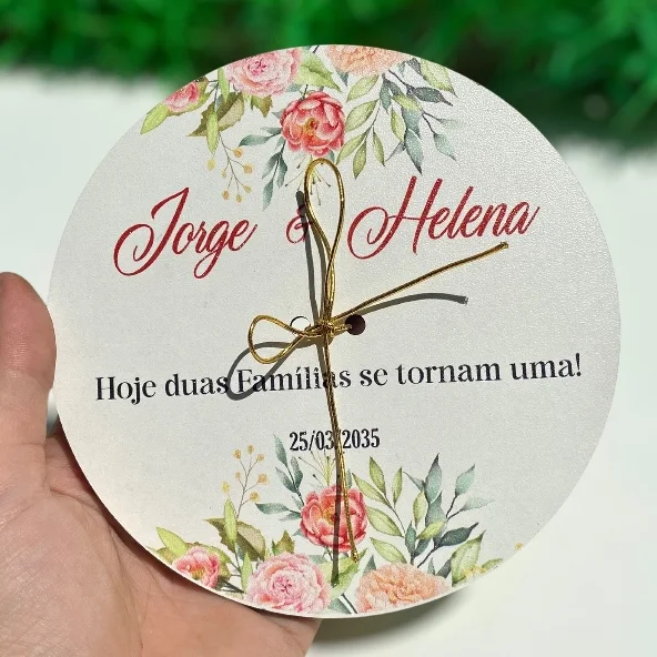 PORTA ALIANÇA PERSONALIZADO FLORES ROSA