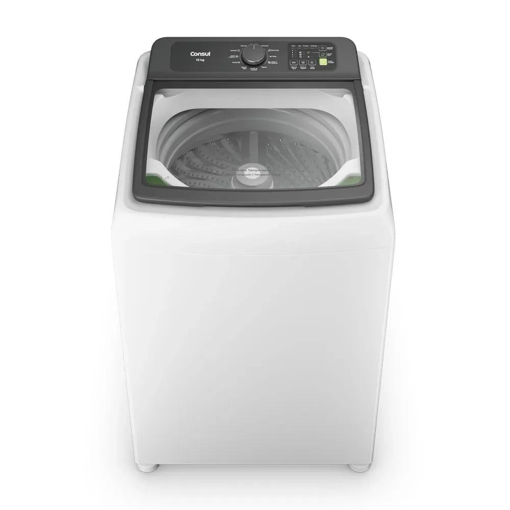 Lavadora de Roupas Consul CWN15AB 15kg Automática com Modo Eco e Lava Tênis Branco