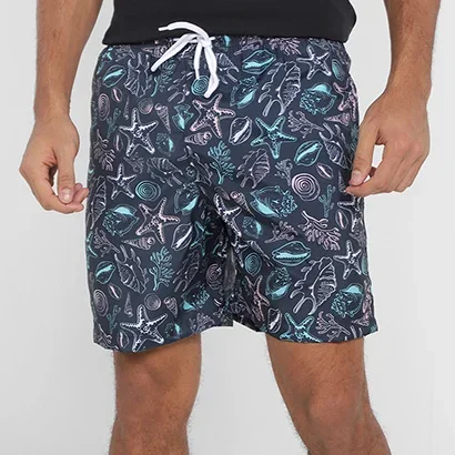 Short Praia Curto Mash Fundo Do Mar Masculino - Masculino