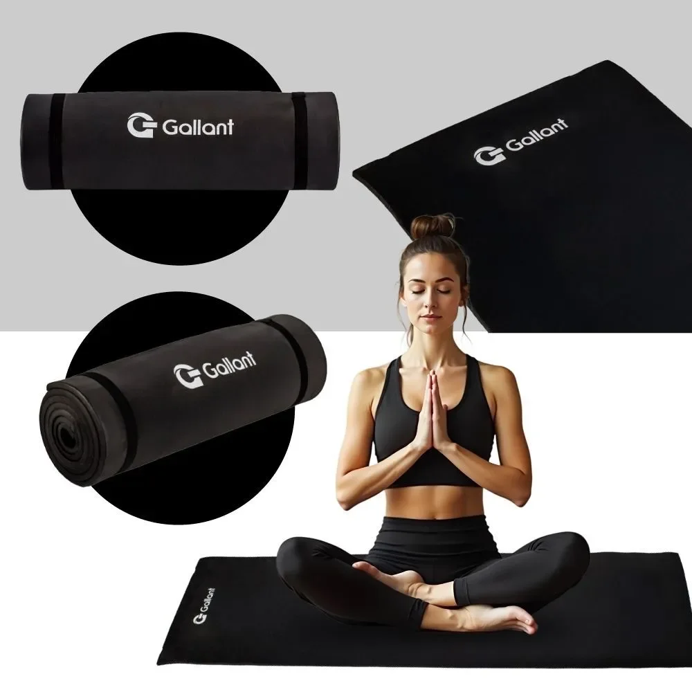 Tapete de Yoga e Pilates Gallant EVA 10mm Antiderrapante 180x50cm Preto