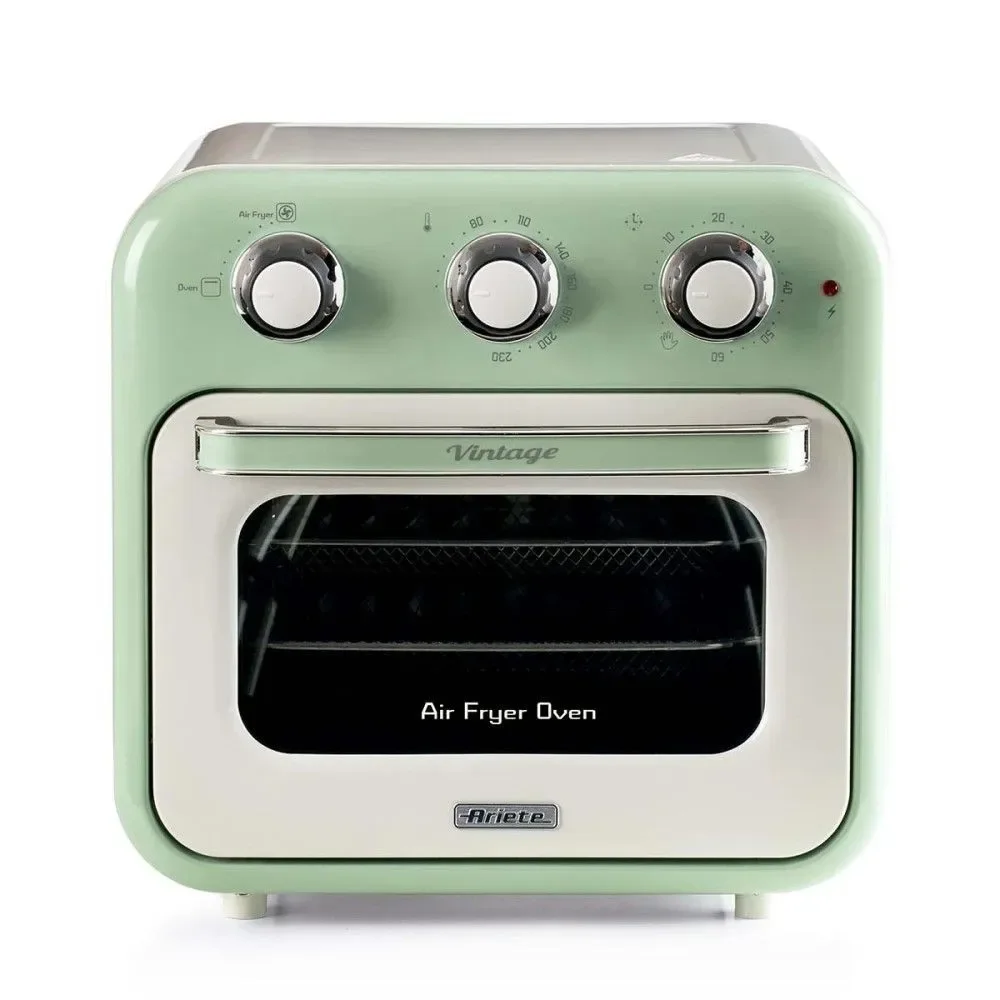 Fritadeira Air Fryer Oven Ariete 4632 Vintage 16L 1200W Retrô Verde com Cestos e Espeto 110V
