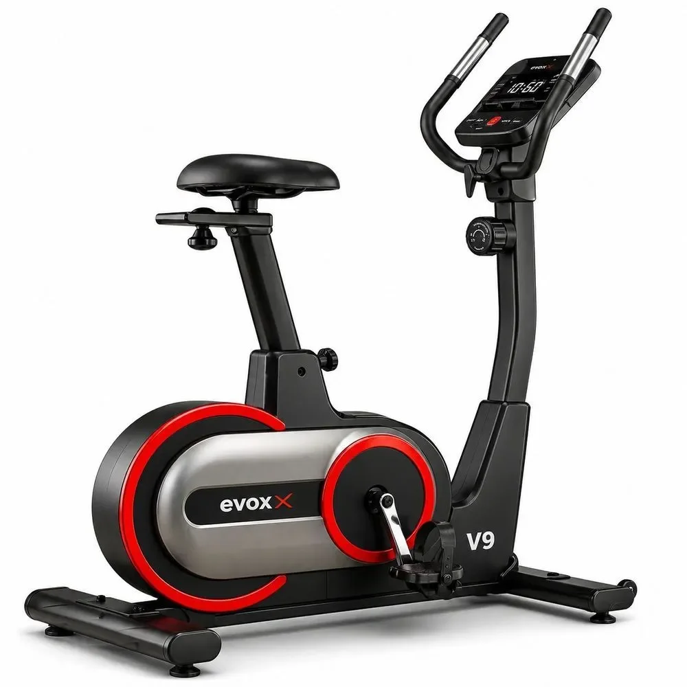 Bicicleta Ergométrica Evox Fitness V9 Vertical Magnética Disco 10kg 15 Níveis Suporta 130kg Uso Residencial Comercial