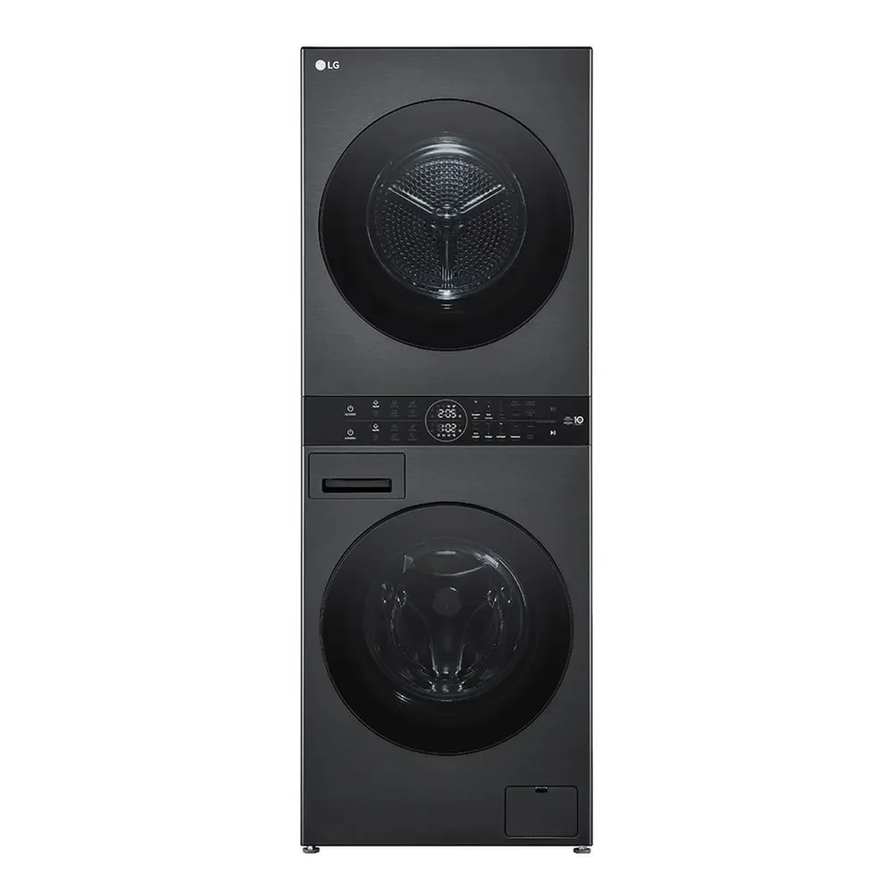 Lava e Seca LG Washtower 14KG 10KG com AI DD Turbowash Wi-Fi Black Inox 220V