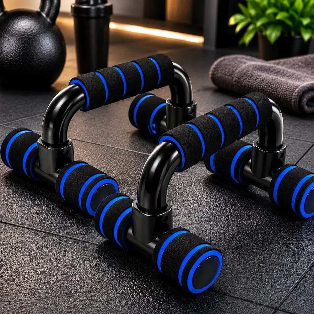 Apoios para Flexão de Braço com Pegadores Anatômicos Antiderrapantes Bivolt Design Ergonômico Sortida