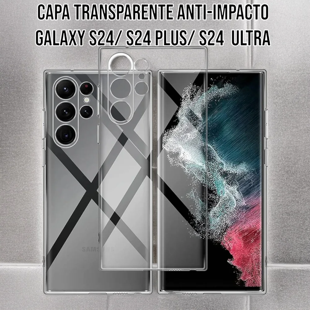 Capa Silicone Transparente Anti-Impacto Galaxy S24/ S24 Plus/ S24 Ultra