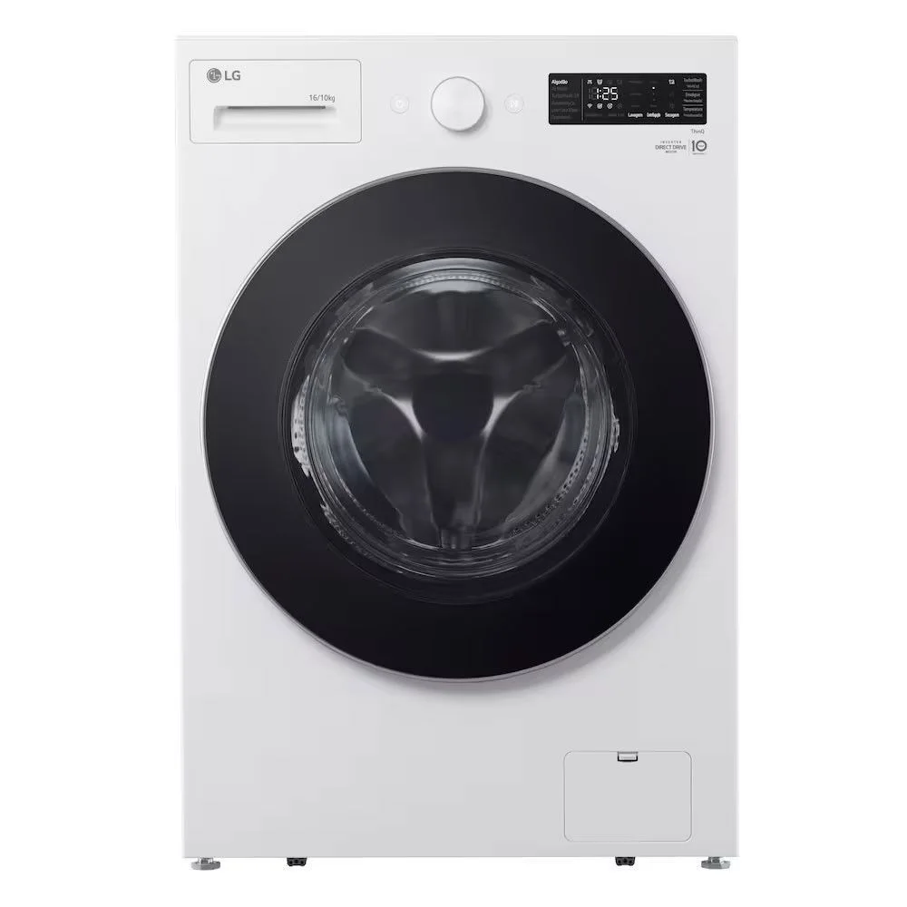 Lava e Seca LG WD16WNTS6B 16kg 10kg Inteligência Artificial Turbowash 360 Vapor Branco 220V