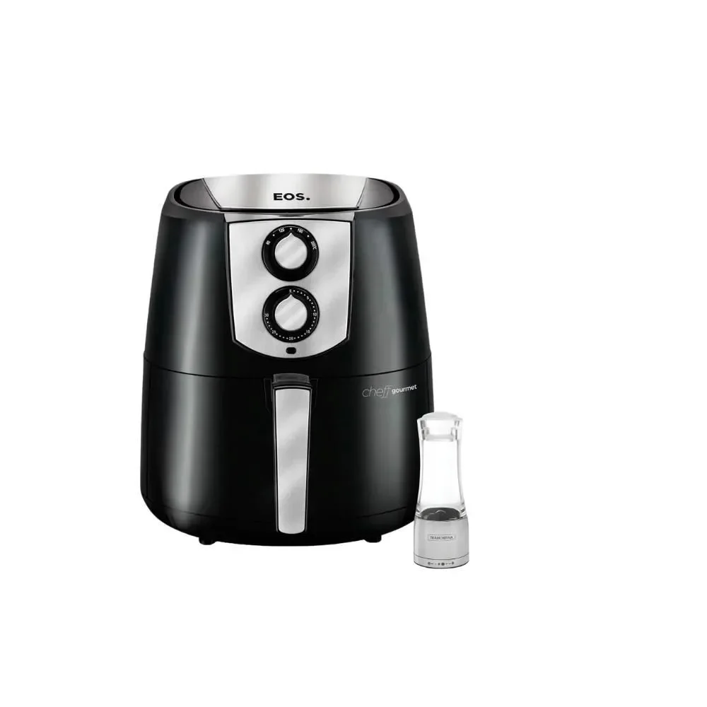 Kit Fritadeira sem Óleo Air Fryer EOS EAF42P 4,2L 1500W Preta 110V com Moedor Tramontina