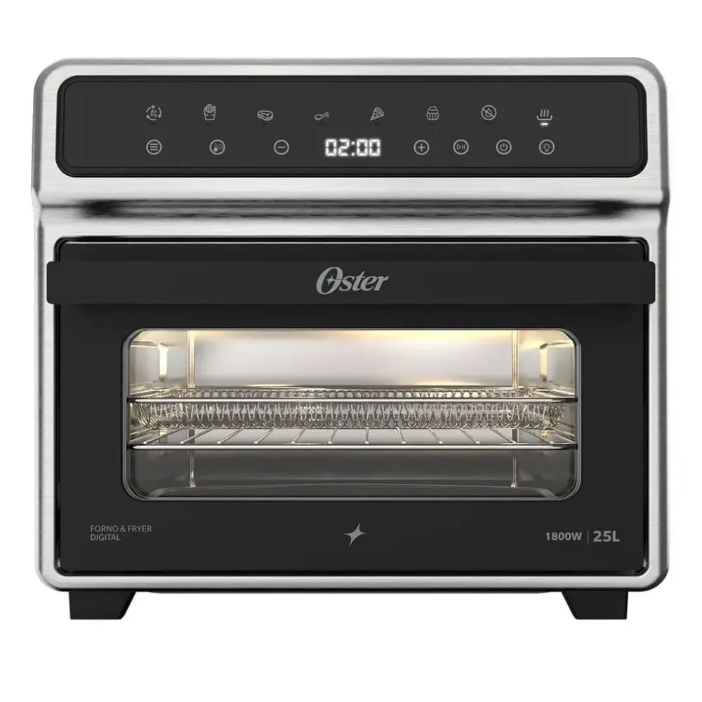 Forno E Air Fryer Oster Digital Pro 8 Em 1 25 Litros Inox 1800W OFOR270-127 110V