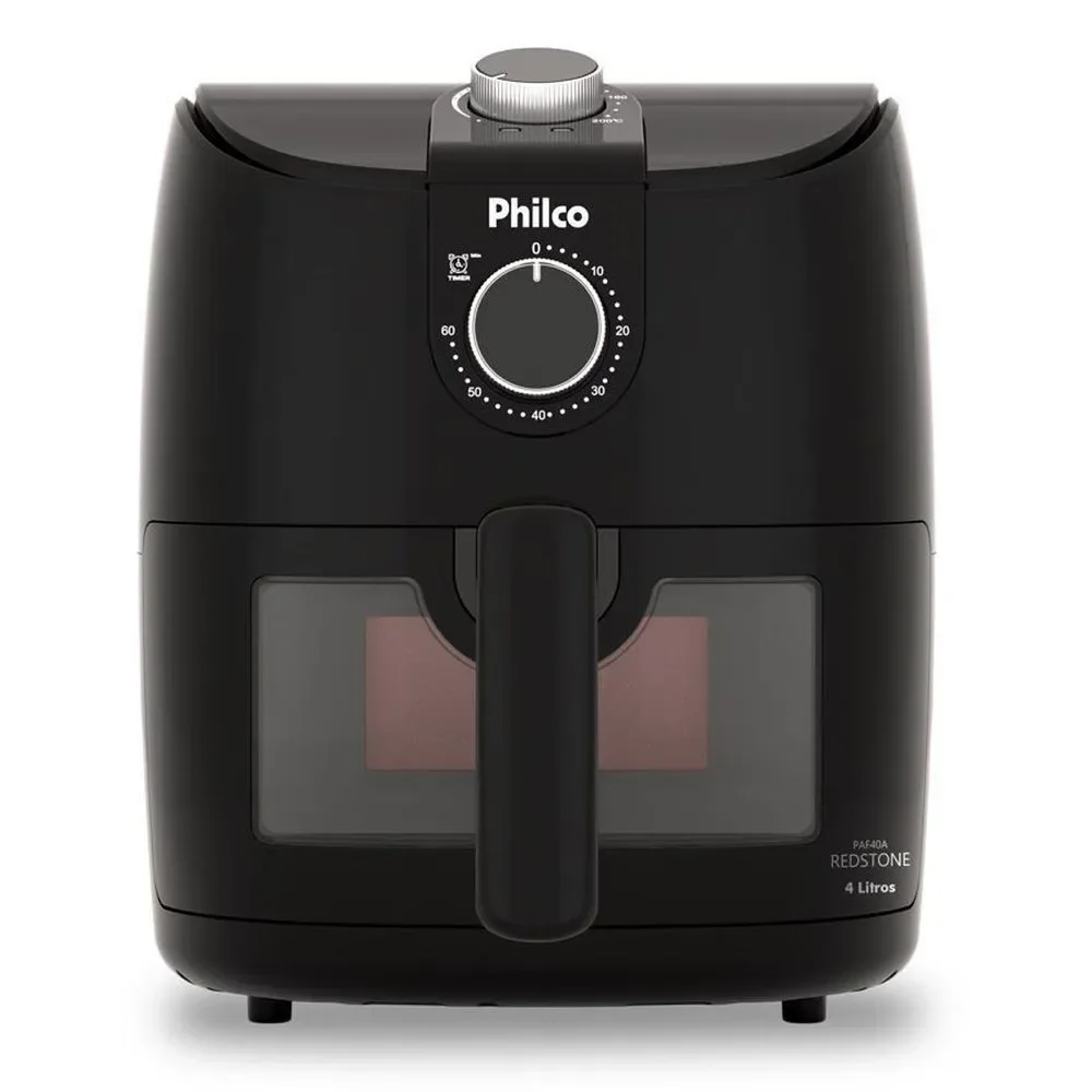 Fritadeira Air Fryer Philco PAF40A 4L 1500W Revestimento Redstone Timer 60 Minutos Temperatura Ajustável 220V