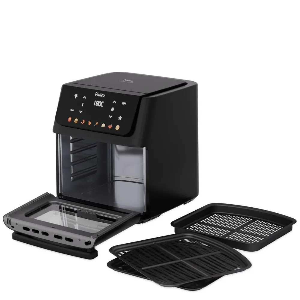 Air Fryer Oven Philco PAF11B 11L 1800W com 8 Funções Timer Digital Antiaderente Preto