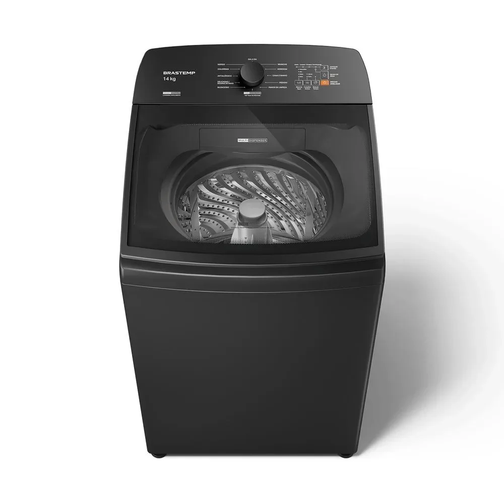 Máquina De Lavar Cinza Platinum Brastemp 14kg Com Smart Sensor E Função Reduzir Tempo BWJ14A9 220V
