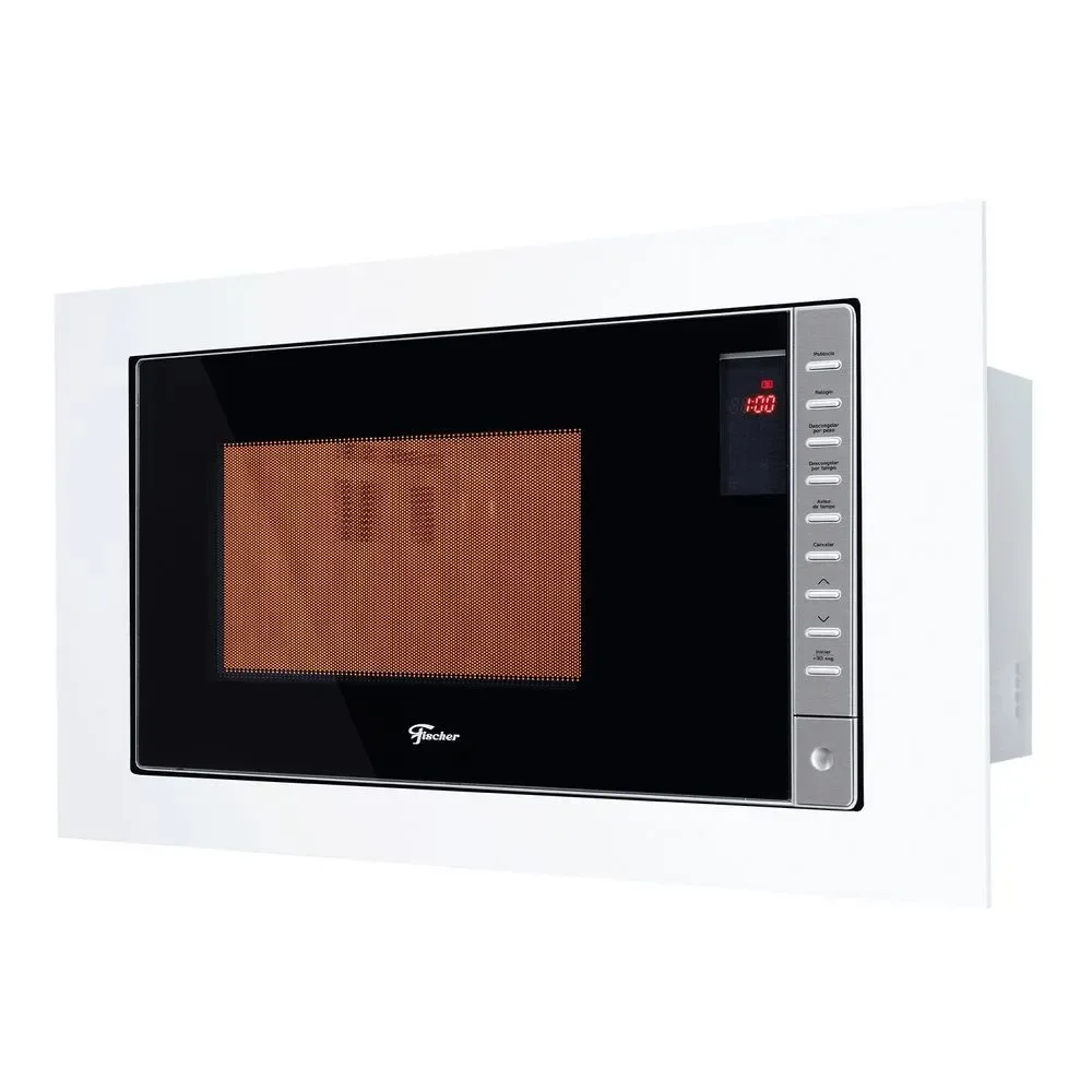 Micro-ondas de Embutir Fischer Fit Line 25L Painel Digital Trava de Segurança Branco 110V