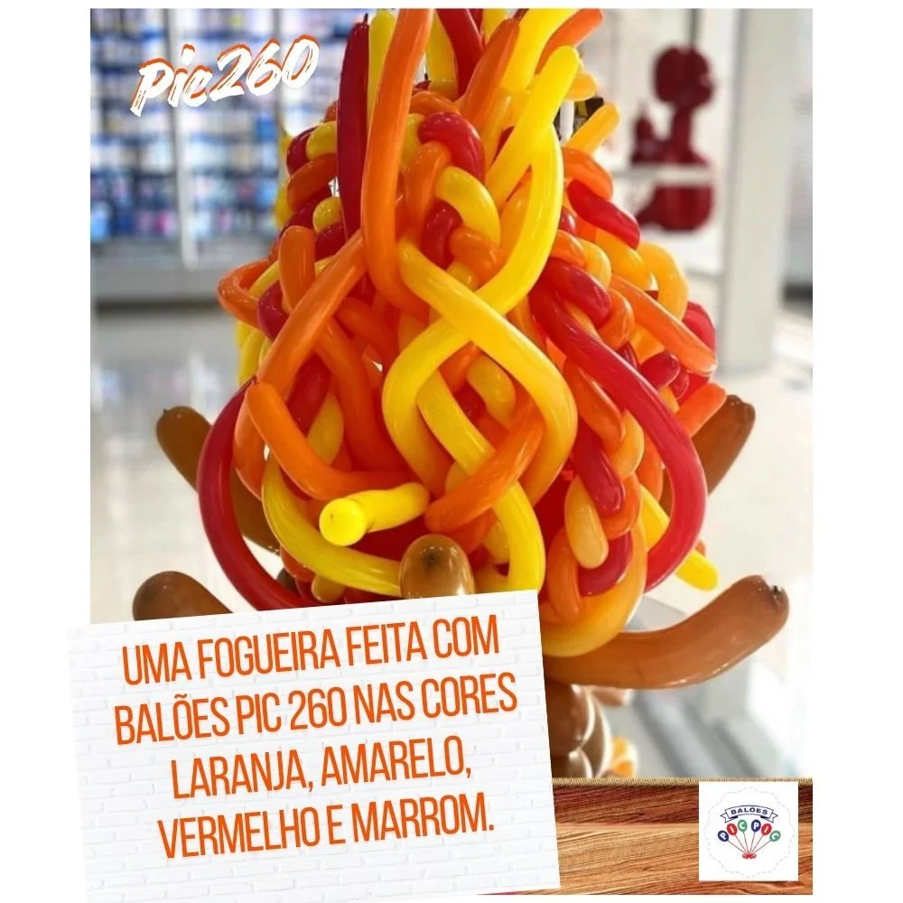 Balão PIC PIC Bola Bexiga Canudo Látex 260″  – Pacote com 25 Unidades