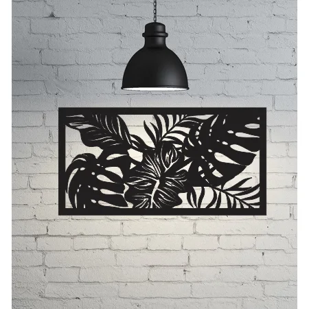 Quadro decorativo folhagem variada mdf 3mm acompanha dupla face