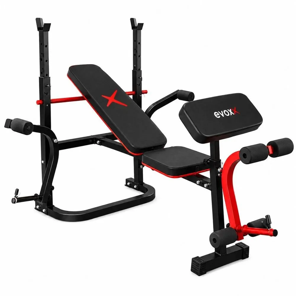 Banco para Supino Scott BS601 com Regulagem de Inclinação 5 Posições Apoio Barra Evox Fitness