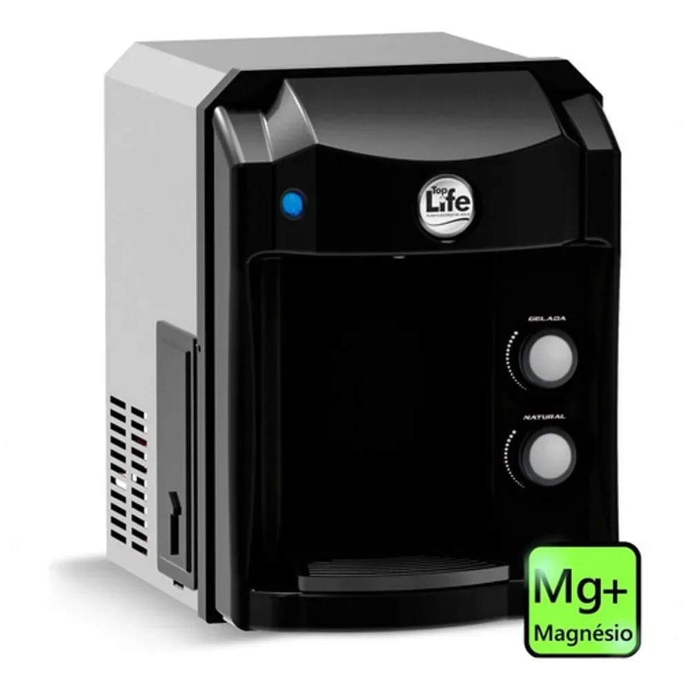 Purificador de Água Sobre Pia Top Life mg+ Alcalina Ionizada Ozônio Magnésio Preto 110V