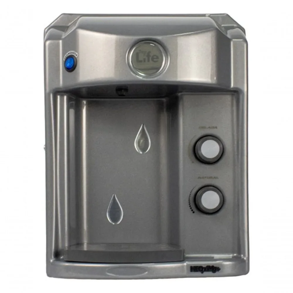 Purificador de Água Alcalina Ionizada com Ozônio e Magnésio Parede Top Life He Oxi mg+ Natural e Gelada Preto 110V