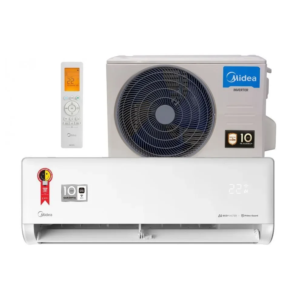 Ar Condicionado Split Hi Wall Midea Ai Ecomaster Inverter 12000 BTUS Frio 220V Branco