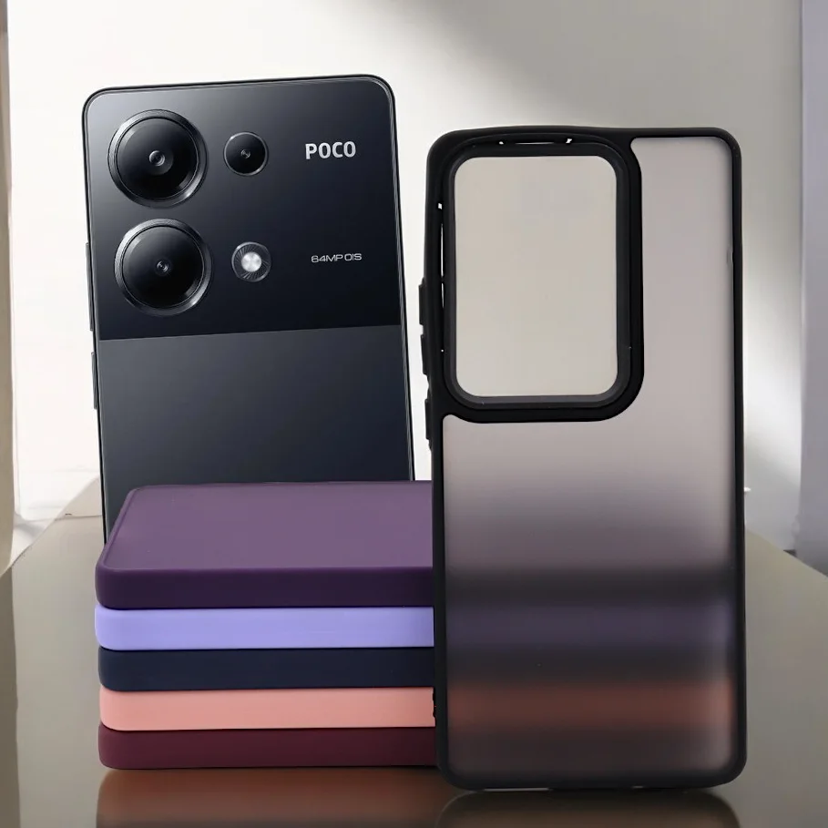 Capa Protetora Fosca Borda Colorida para Note 13 Pro 4G/ Poco M6 Pro 4G