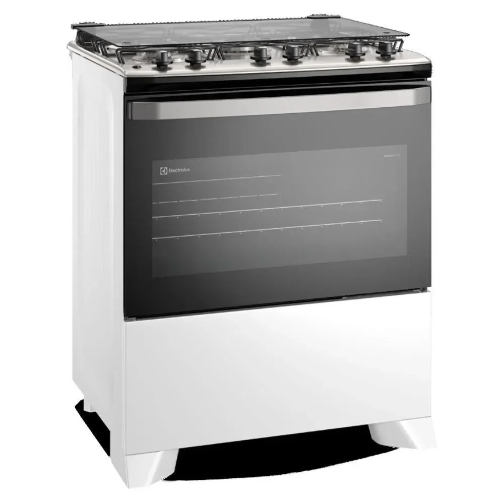 Fogão de Piso 5 Bocas Gás Electrolux FE5IW Mesa em Inox Acendimento Automático Branco 65L