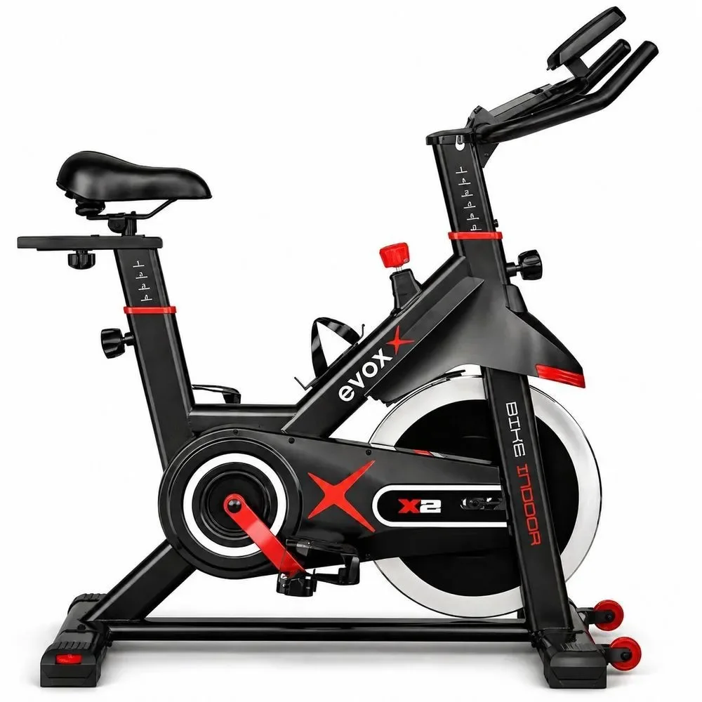 Bicicleta Spinning Evox Fitness X2 Semiprofissional Correia Disco 13kg Suporta 130kg Uso Residencial Comercial Evox
