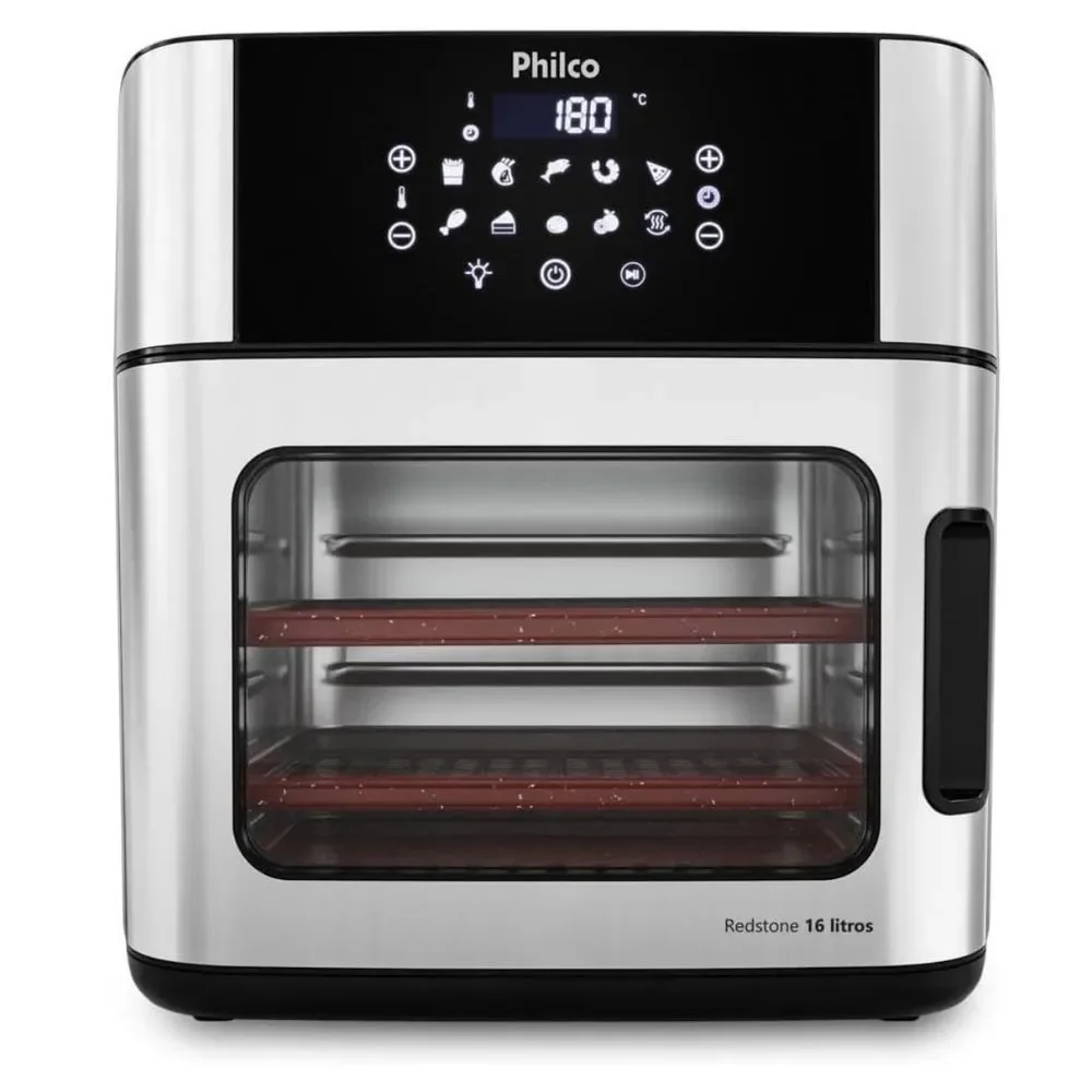 Air Fryer sem Óleo Philco PAF16A 16L 1500W 4 em 1 com Painel Digital Preto 110V