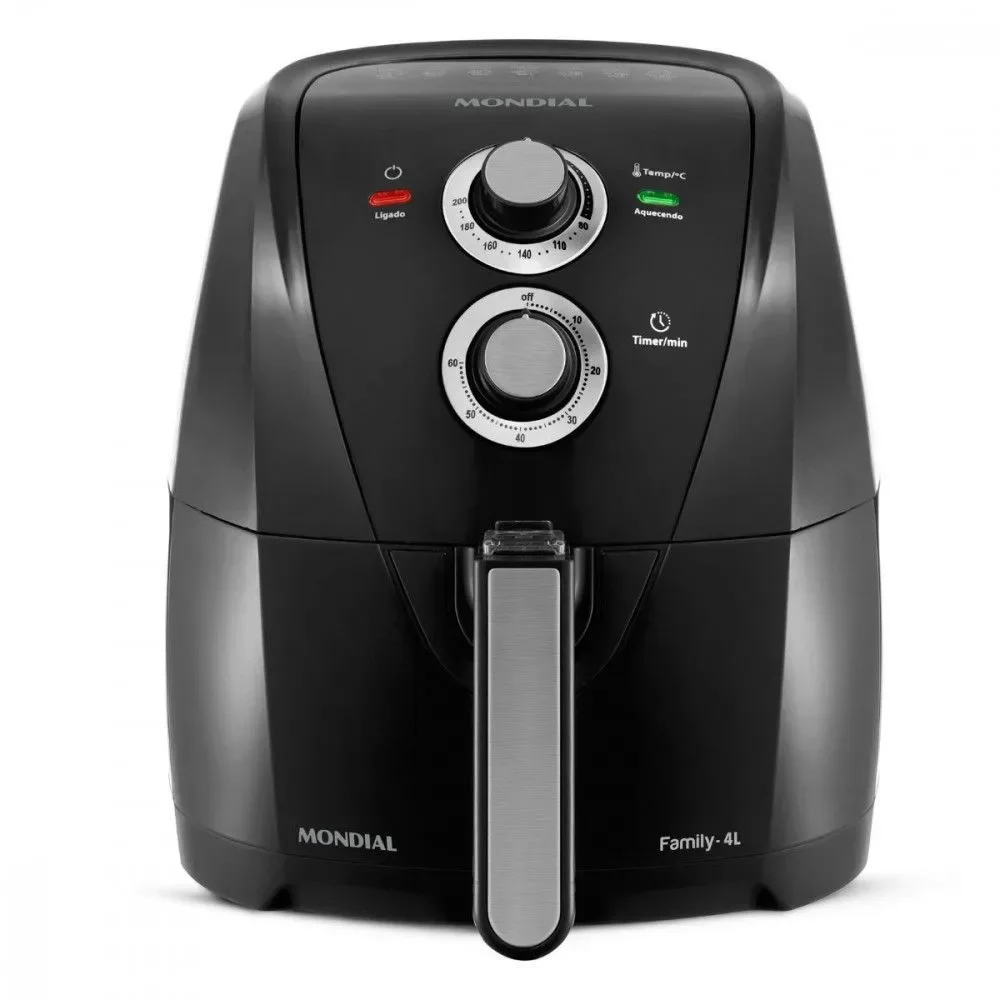 Fritadeira sem Óleo Air Fryer Mondial AFN40 4L 1500W Cesto Removível Antiaderente Preto
